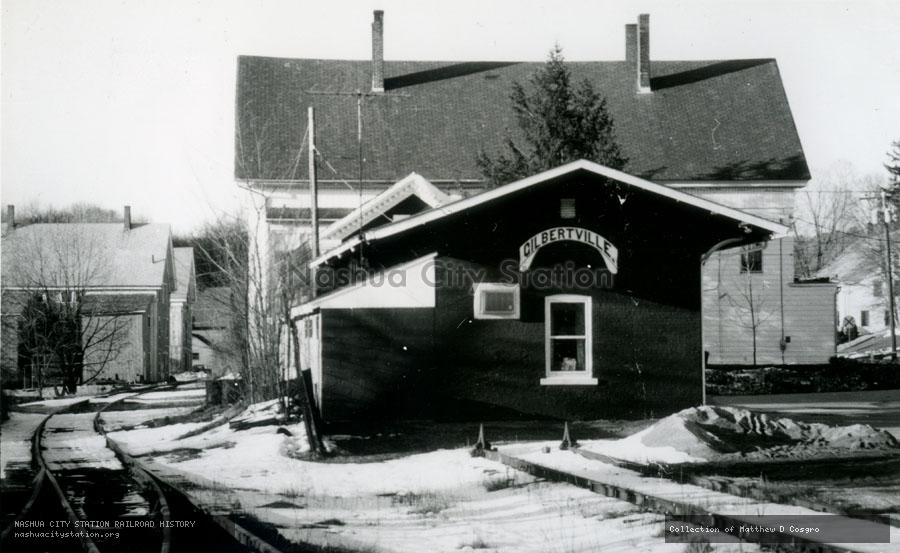 Postcard: Gilbertville, Massachusetts.  Boston & Albany Railroad station